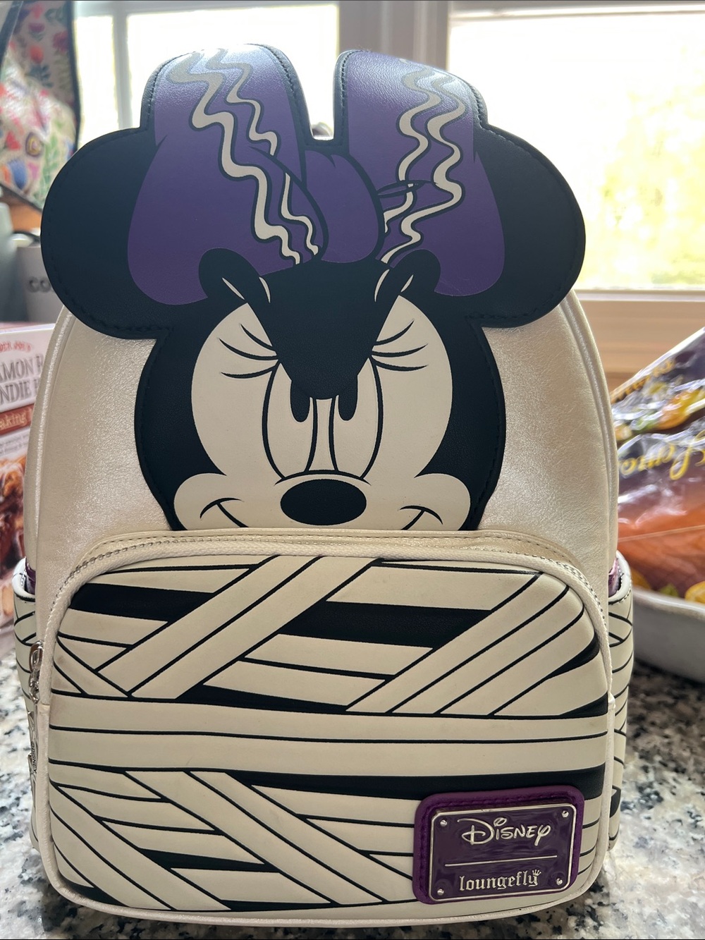 Loungefly Minnie Mouse The Bride of Frankenstein Mini Backpack